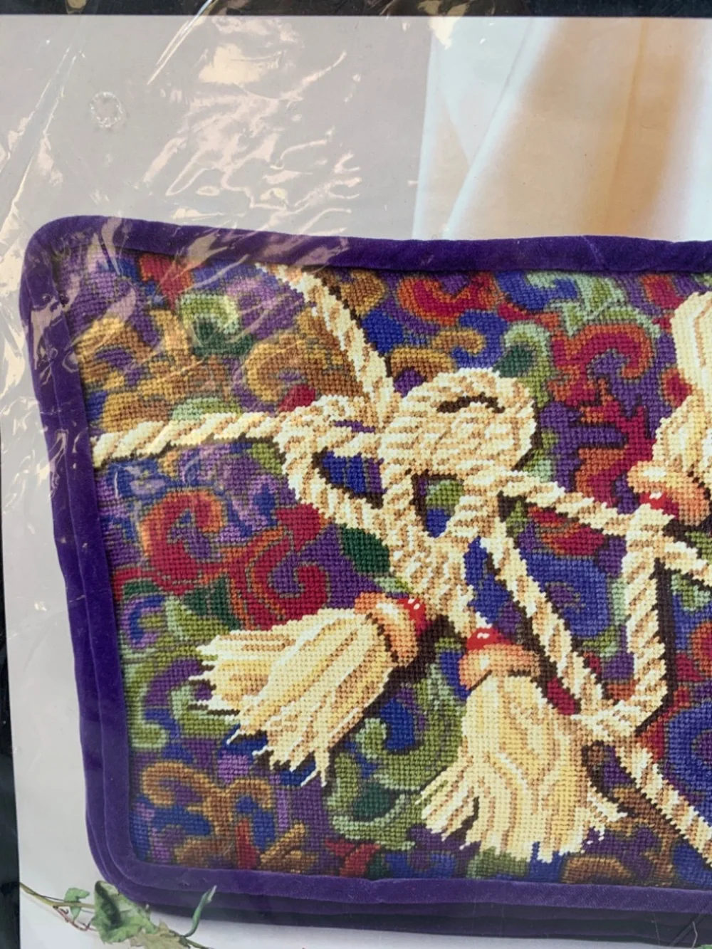 Bucilla Needlepoint Pillow Kit 4660 Silk Tassels 14